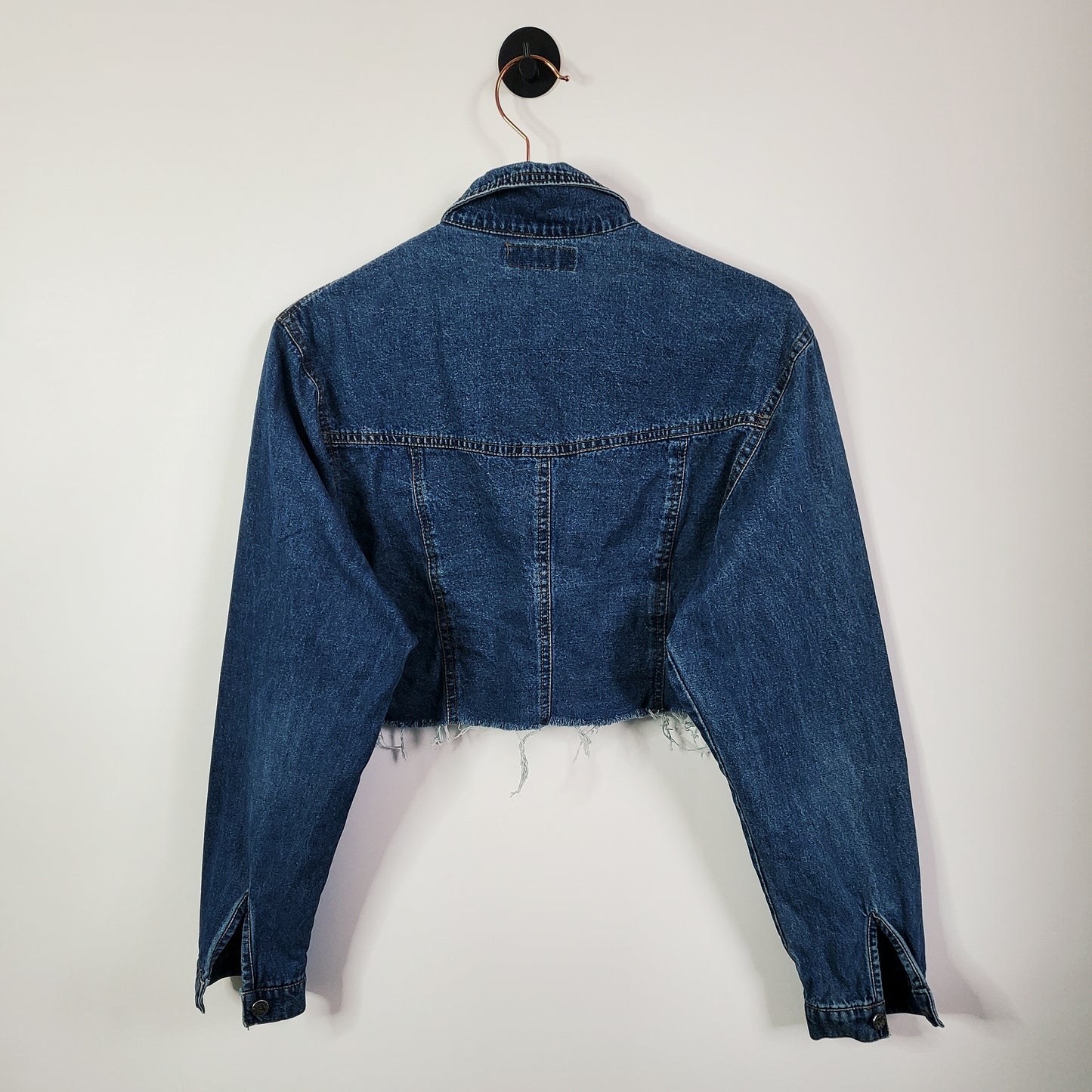 Reworked Denim Cropped Shirt Jacket | Size 8-10