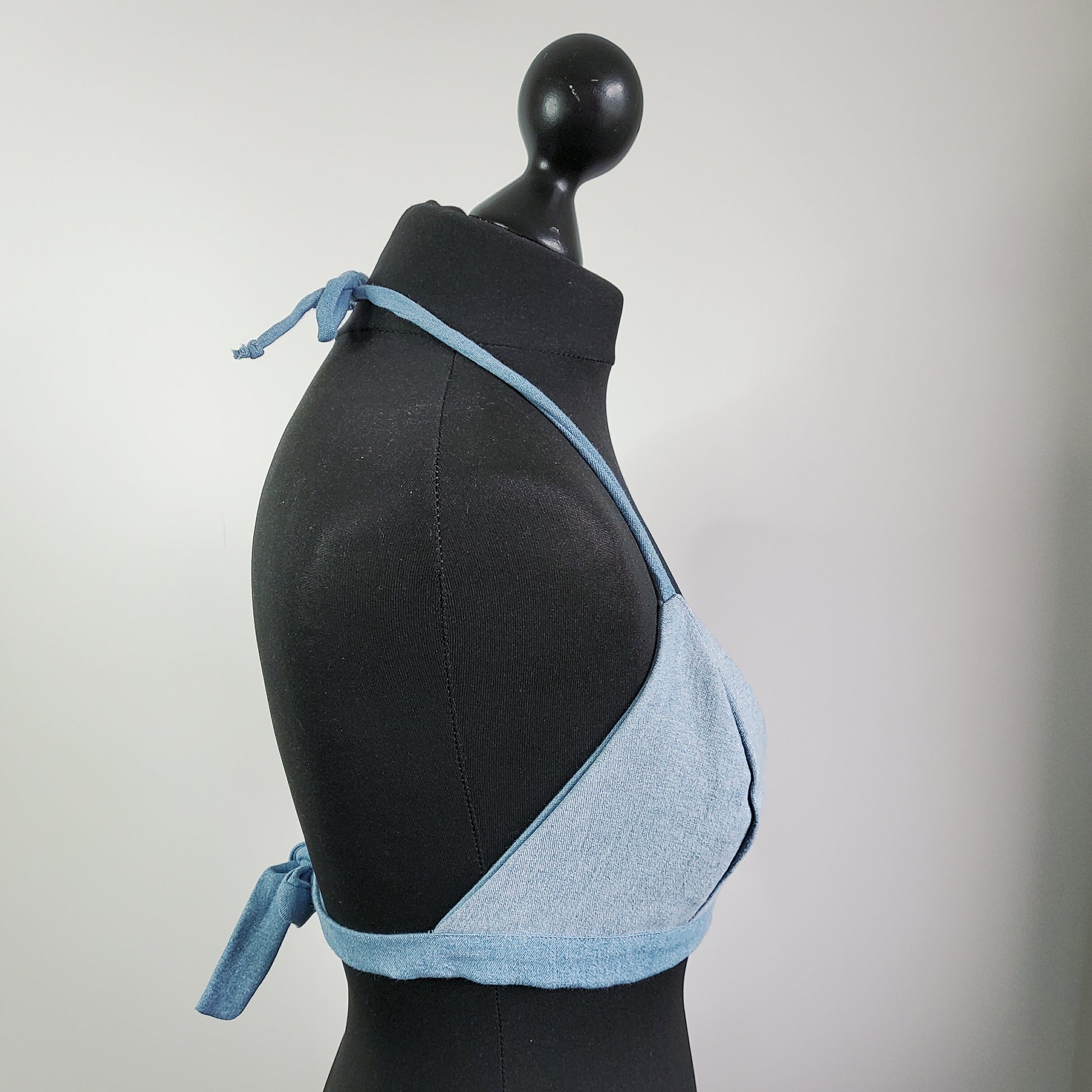 Reworked Denim Bralette - Size 12-16