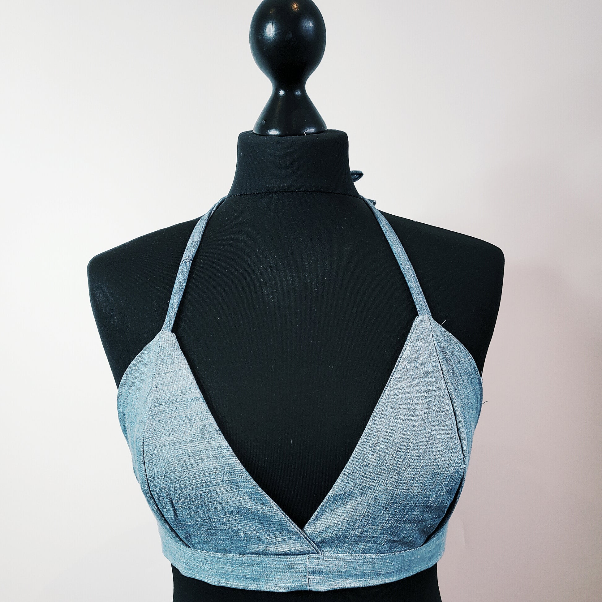 Vintage Recovery Reworked Denim Bralette Size 8 to 12