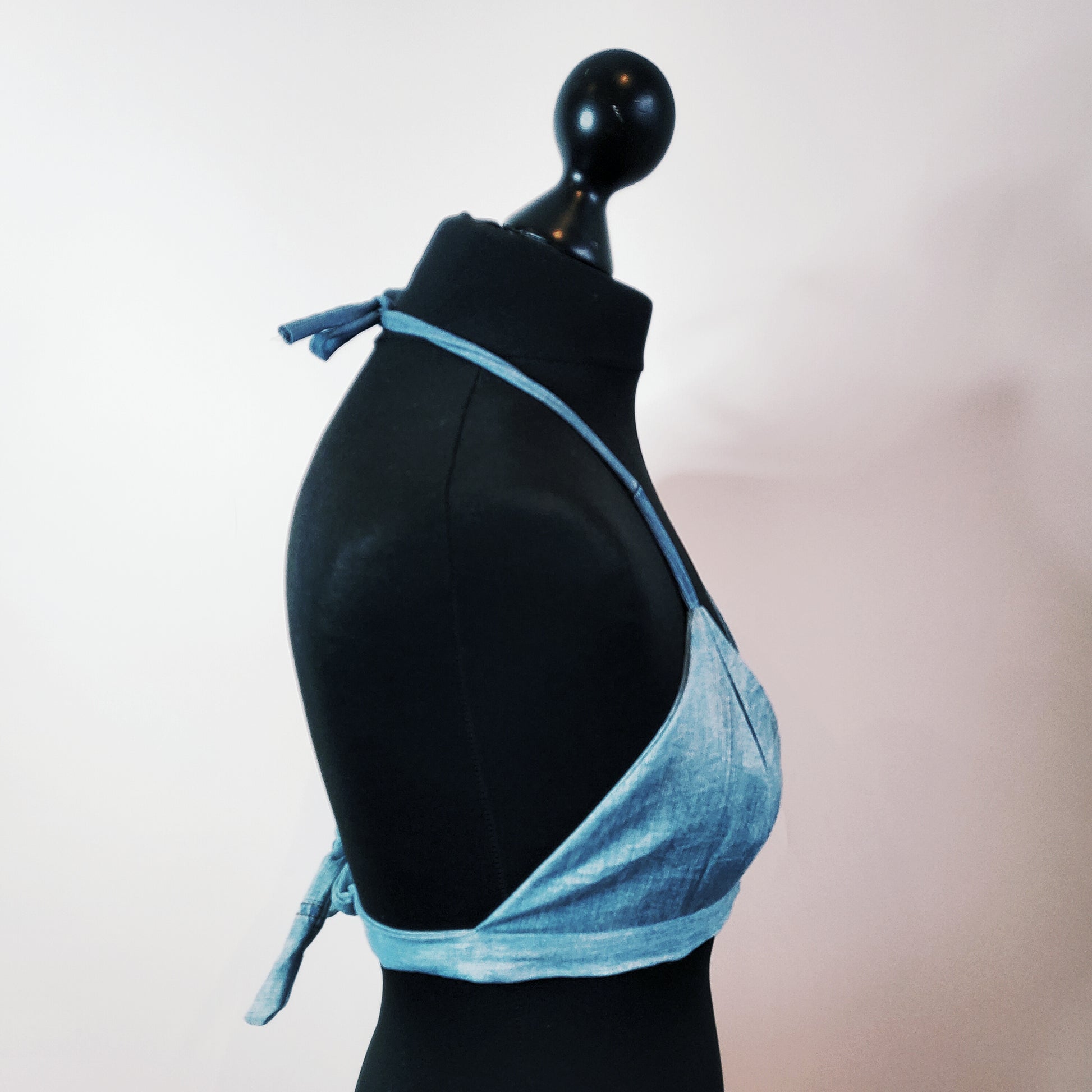 Vintage Recovery Reworked Denim Bralette Size 8 to 12
