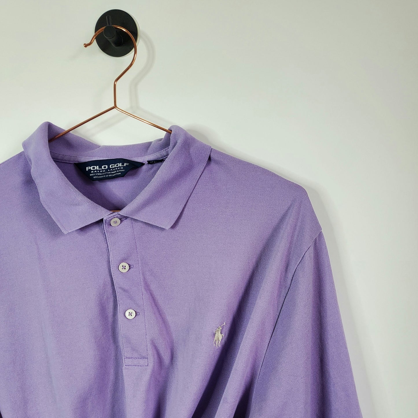 Upcycled Ralph Lauren Crop Polo Shirt Purple Size 16-18