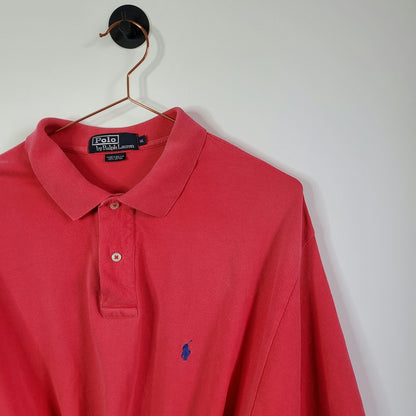 Upcycled Ralph Lauren Crop Polo Shirt Pink 14-16