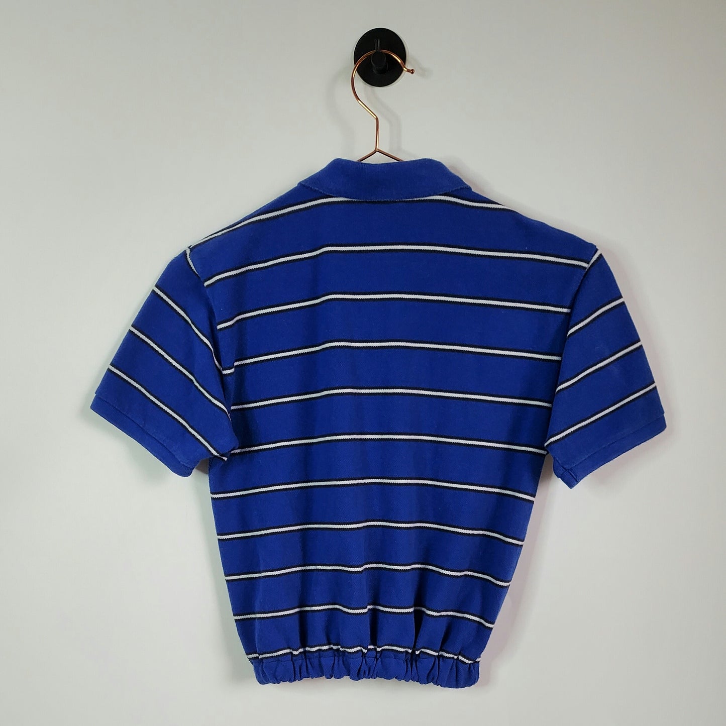 Upcycled Ralph Lauren Crop Polo Shirt Blue Size 6-8