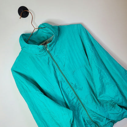 Vintage 90s Windbreaker Jacket Size Large Green