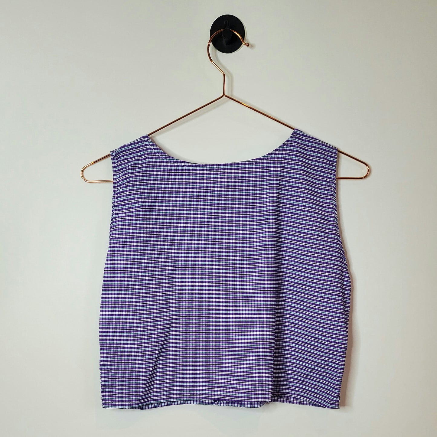 Upcycled Ralph Lauren Crop Shirt Purple Size 8-10