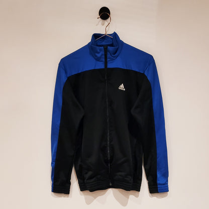 Y2K Adidas Track Top Black and Blue Size S