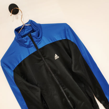 Y2K Adidas Track Top Black and Blue Size S