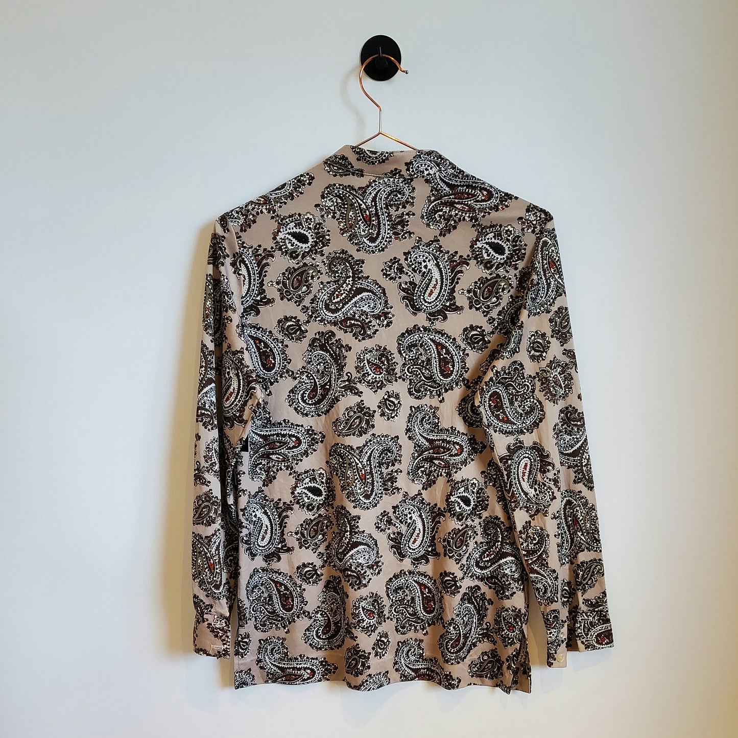 Vintage 90s Pasiley Blouse Brown Size 6-8