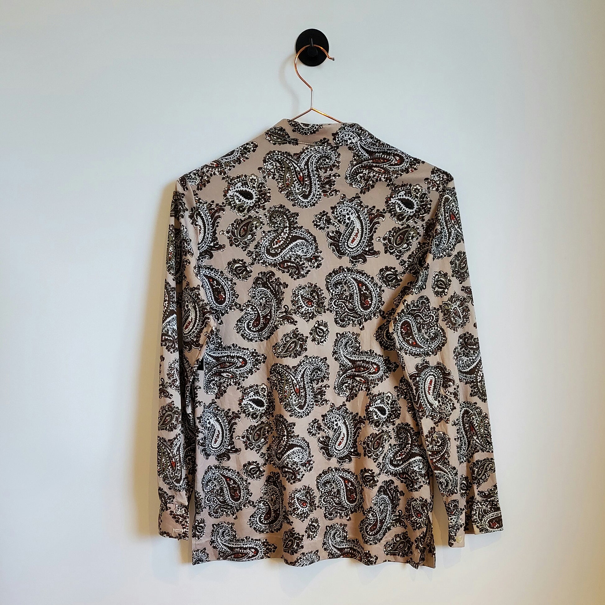 Vintage 90s Pasiley Blouse Brown Size 6-8