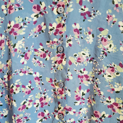 Vintage Floral Blouse Purple Size 8-10