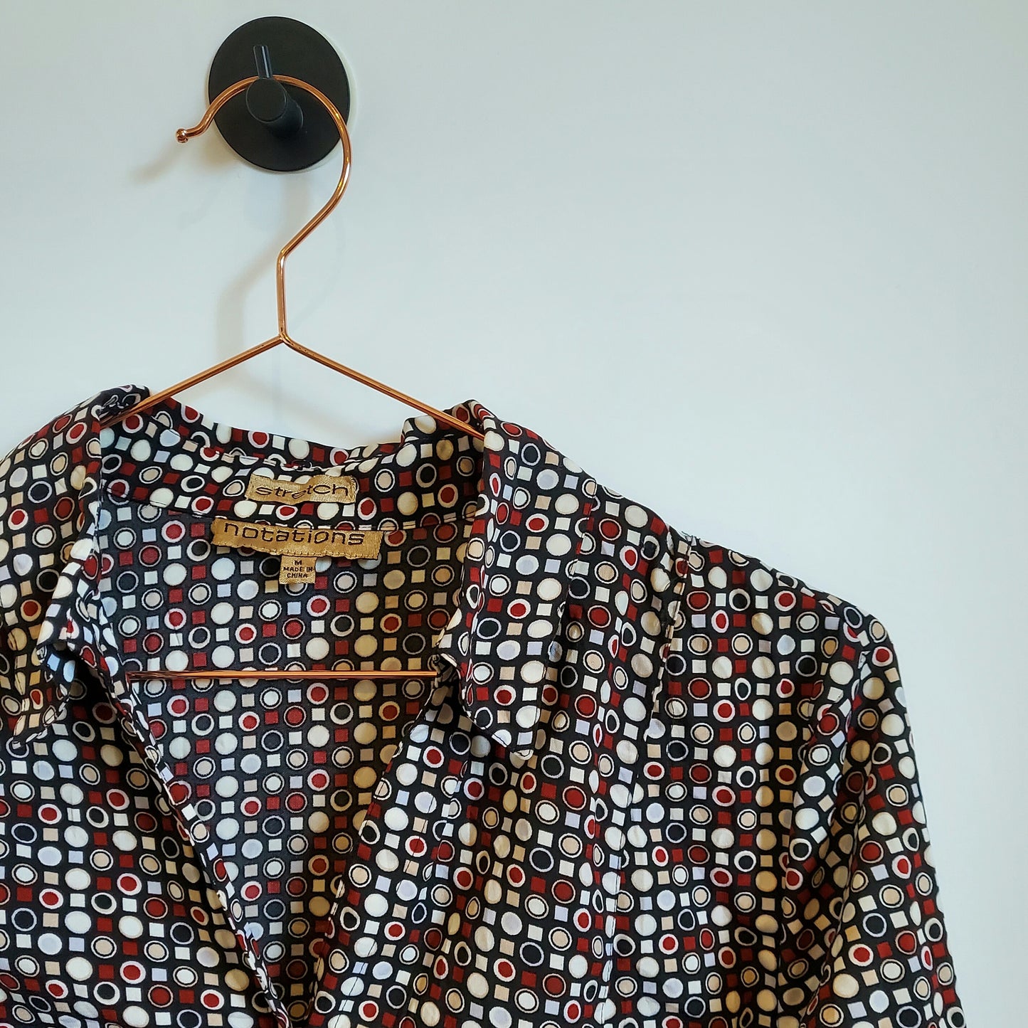 Vintage 90s Blouse Black and Red Size 8-10