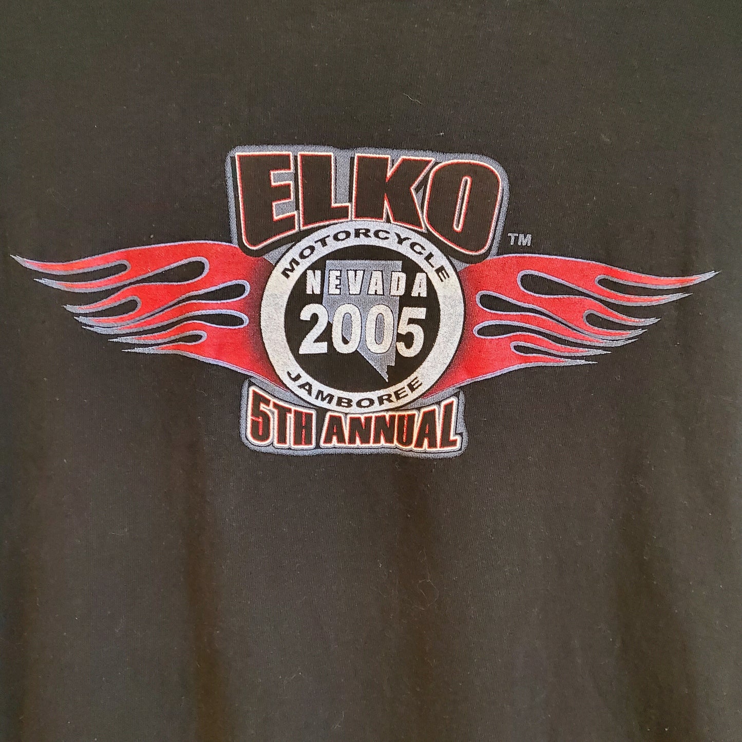 Retro Y2K Elko 2005 Biker Graphic T-shirt | Size XL