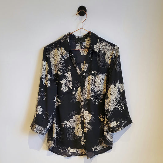 Vintage 90s Floral Blouse | Size 12-14