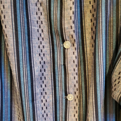 Vintage 60s Striped Blouse | Size 14-16