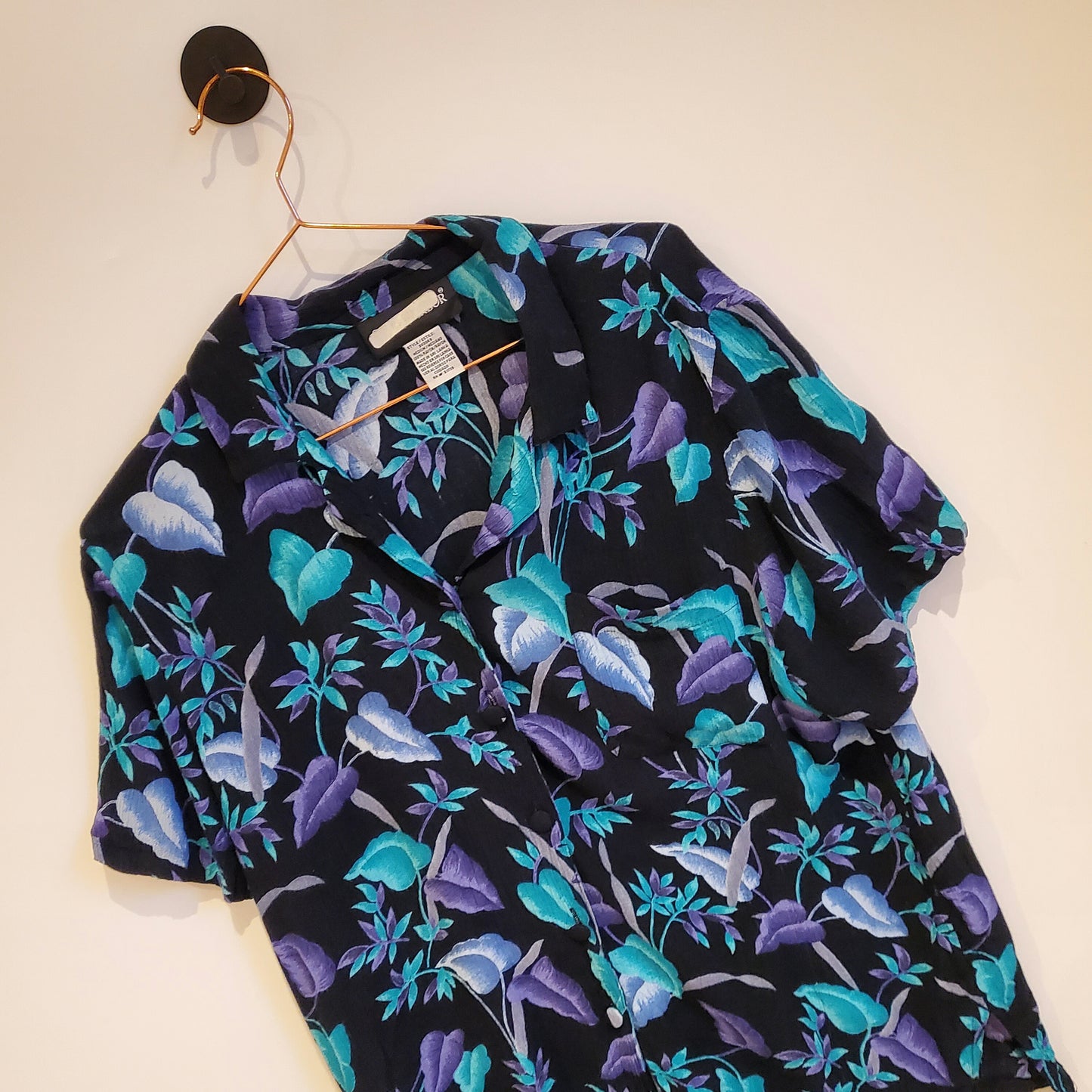 Vintage 80s Floral Blouse | Size 12
