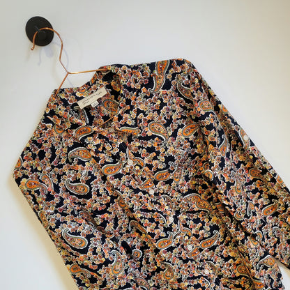 90s Vintage Paisley Print Blouse | Size L