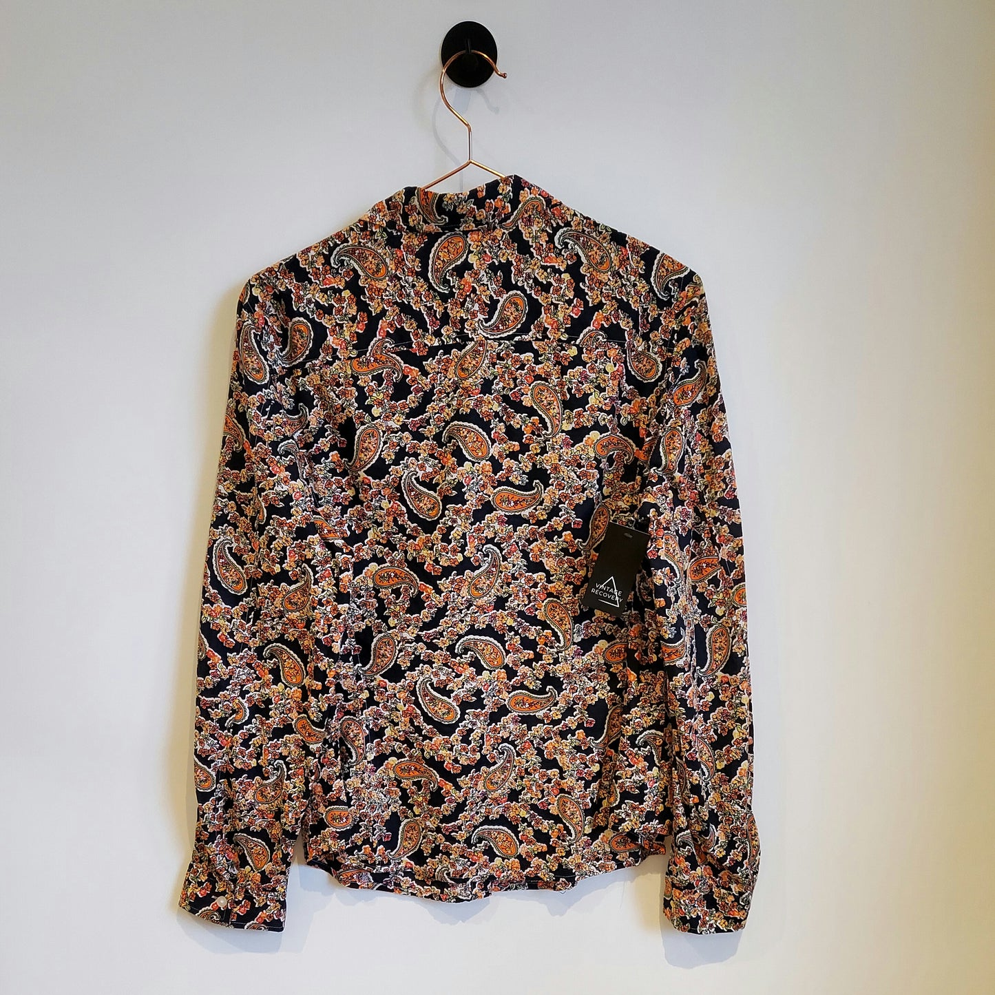 90s Vintage Paisley Print Blouse | Size L