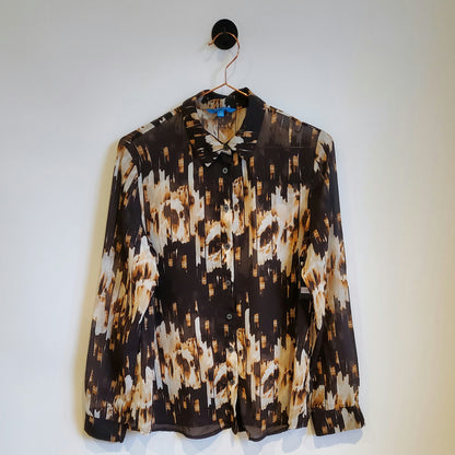 Vintage 90s Sheer Chiffon Blouse | Size 10