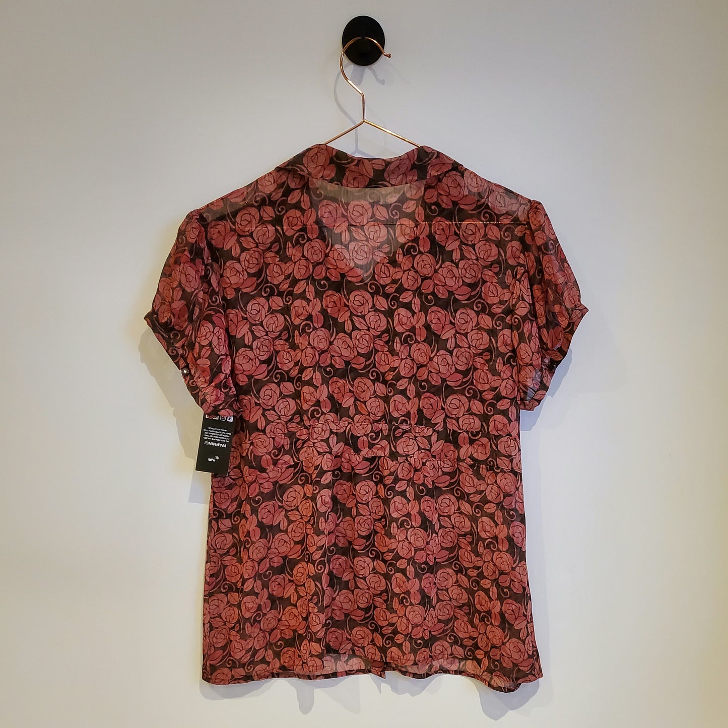 Sheer Y2K Floral Blouse | Size 10-12