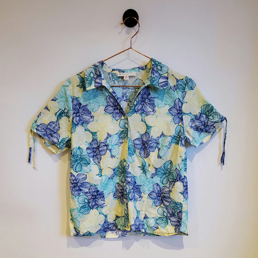 Vintage 90s Floral Blouse | Size 8-10