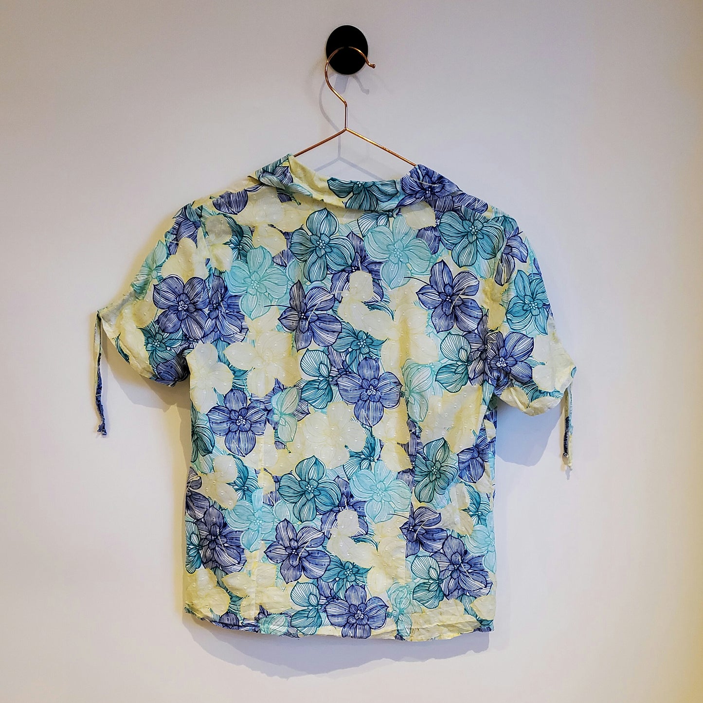 Vintage 90s Floral Short Sleeve Blouse | Size 10