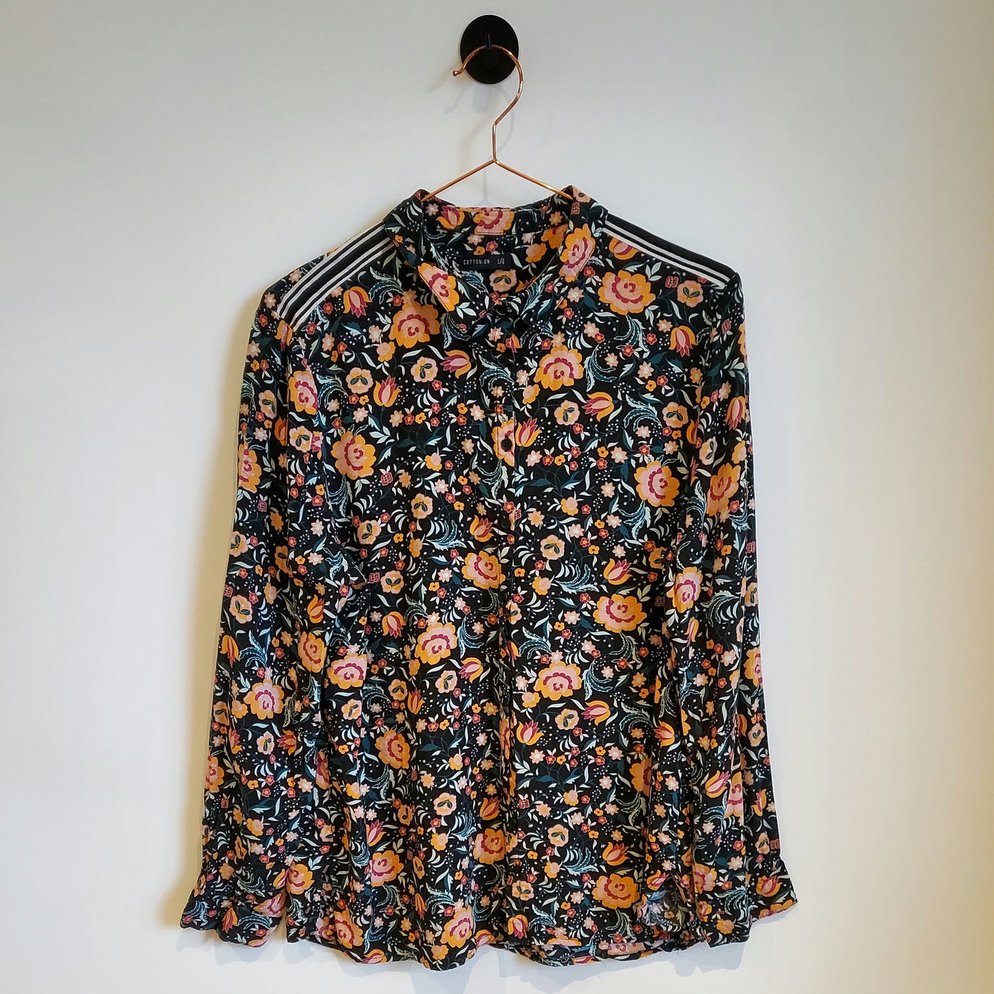Vintage Y2K Floral Long Sleeve Blouse | Size 10