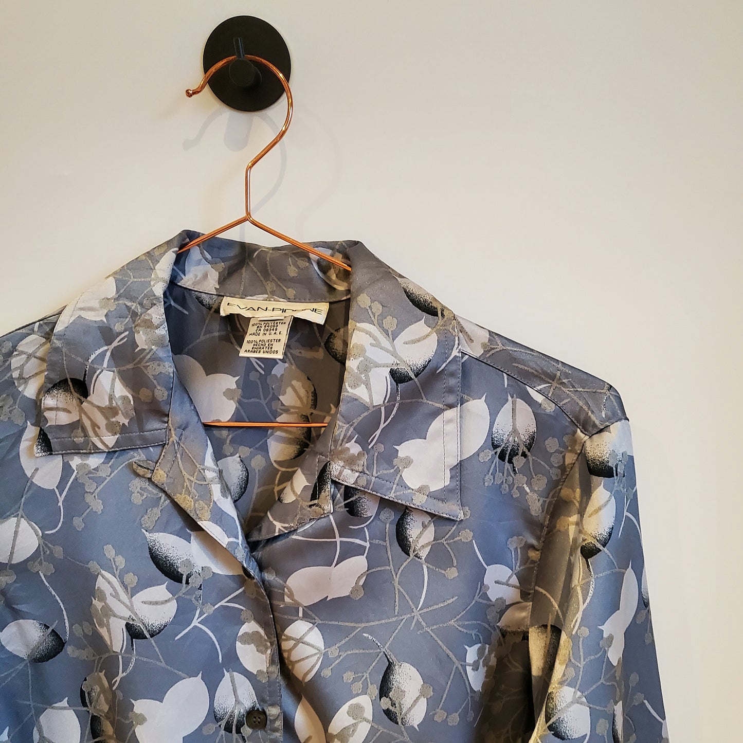 Vintage 80s Floral Long Sleeve Blouse | Size 6