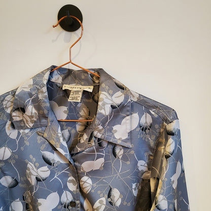 Vintage 80s Floral Long Sleeve Blouse | Size 6