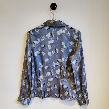 Vintage 80s Floral Long Sleeve Blouse | Size 6