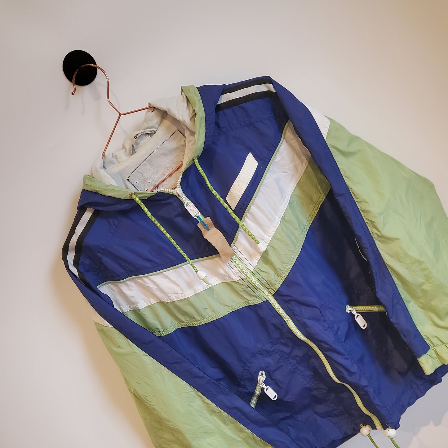 Vintage 90s Hooded Windbreaker Jacket | Size S