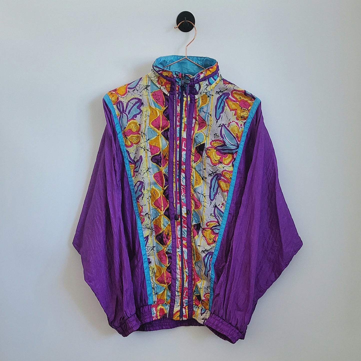 Vintage 80 Floral Windbreaker Jacket | Size M