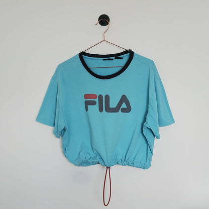 Reworked Upcycled Fila Crop Top | Size 14-16