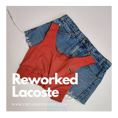 Reworked Lacoste Crop Tank Top | Size 6-8